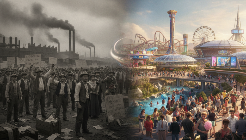 entdecken sie, wie der harte historische arbeitskampf überraschend die moderne und riesige freizeitindustrie maßgeblich beeinflusst und geprägt hat.